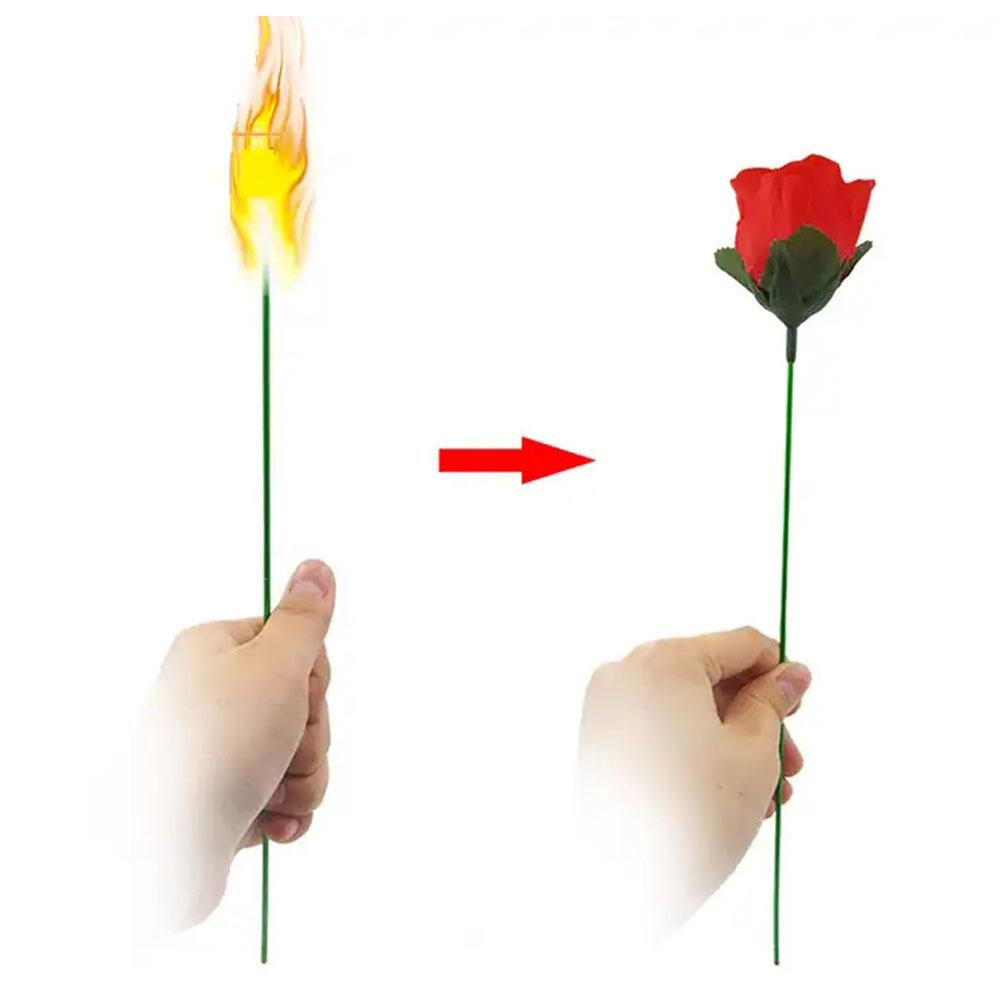 AliExpress Torch To Flower-Torch To Rose-Fire Magic Trick Flame Appearing Flower Professional Magician  Performance Props Valentine's Day