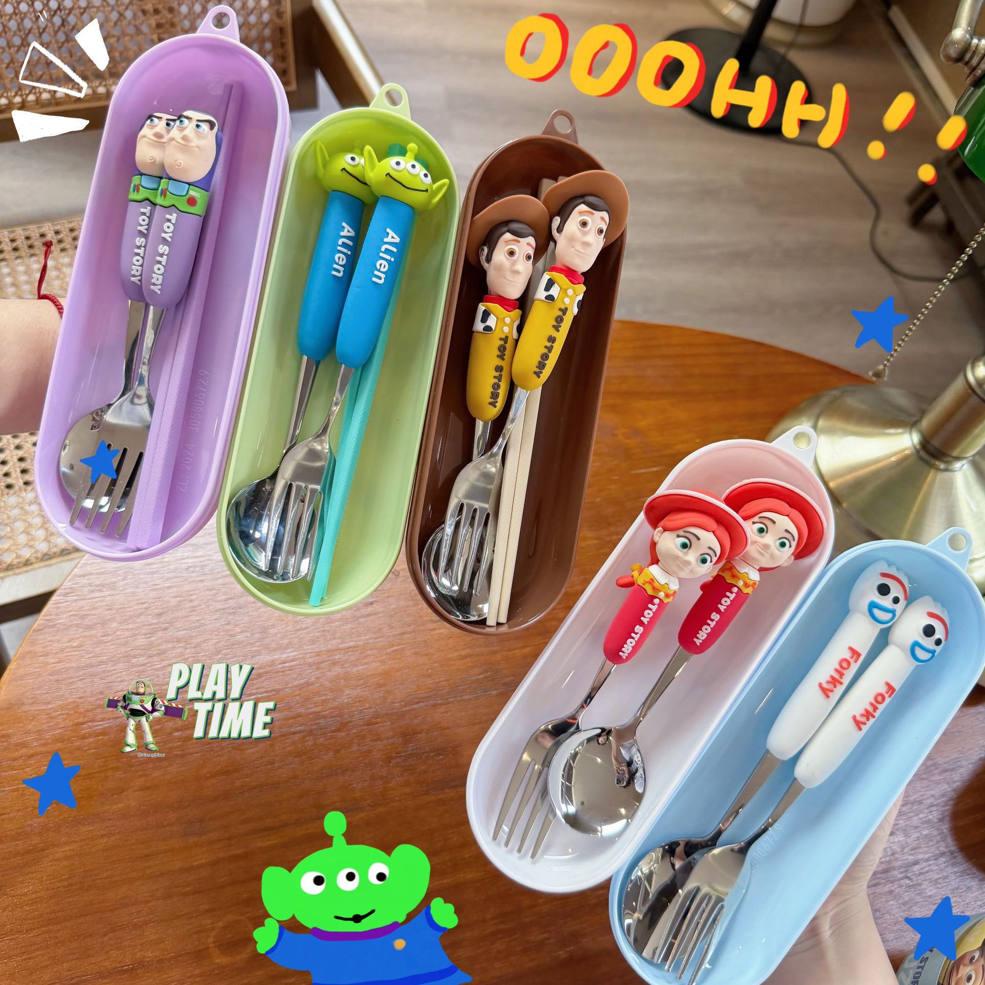 AliExpress Toy Story 5 Spoon Fork Cutlery Set Woody Buzz Lightyear Jessie Forky Alien Cartoon Character Birthday Christmas Gift For Fans