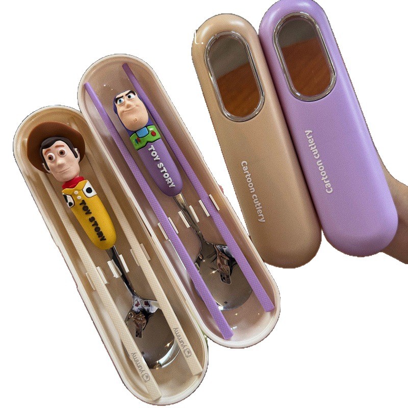 AliExpress Toy Story 5 Spoon Fork Cutlery Set Woody Buzz Lightyear Jessie Forky Alien Cartoon Character Birthday Christmas Gift For Fans, view 5