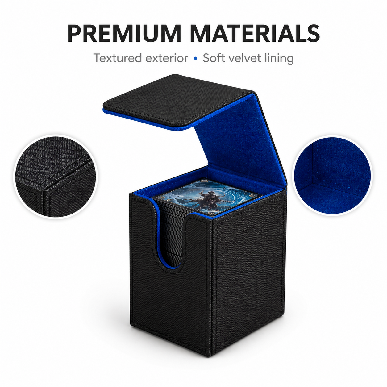 AliExpress Blue PU Leather Magnetic Trading Card Deck Box