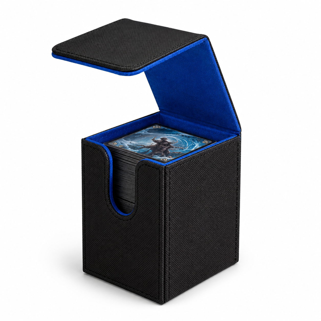AliExpress Blue PU Leather Magnetic Trading Card Deck Box, view 3