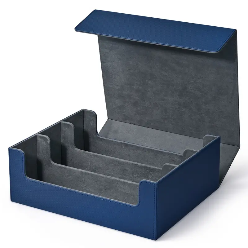 AliExpress Trading Card Storage Box, Can Hold 1800+ Single Decks, Magnetic Closure PU Leather Card Box, Fits for TCG, Yugioh Cards, view 2