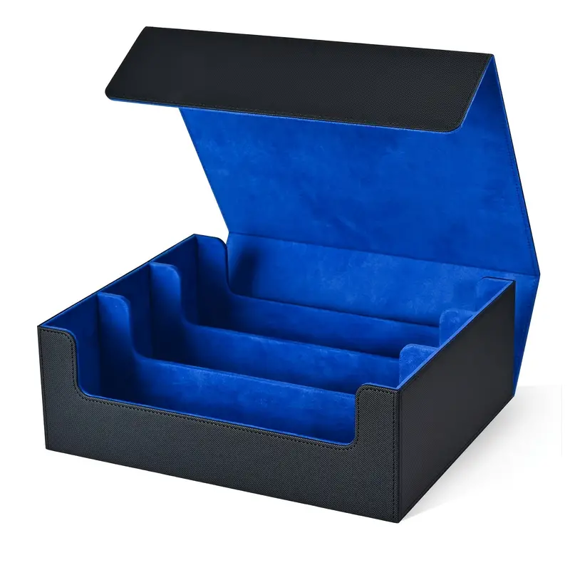 AliExpress Trading Card Storage Box, Can Hold 1800+ Single Decks, Magnetic Closure PU Leather Card Box, Fits for TCG, Yugioh Cards, view 3
