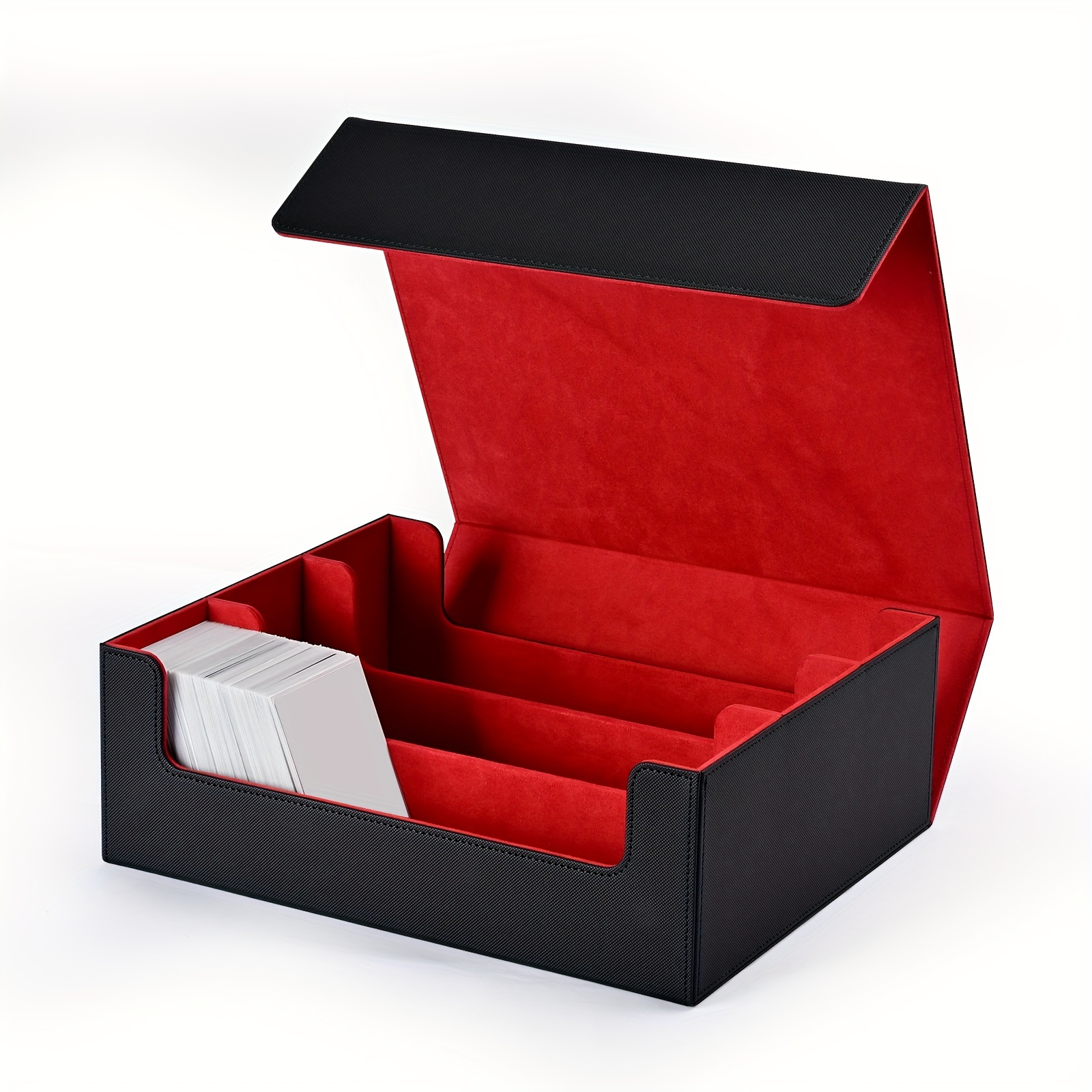 AliExpress Trading Card Storage Box, Can Hold 1800+ Single Decks, Magnetic Closure PU Leather Card Box, Fits for TCG, Yugioh Cards, view 4