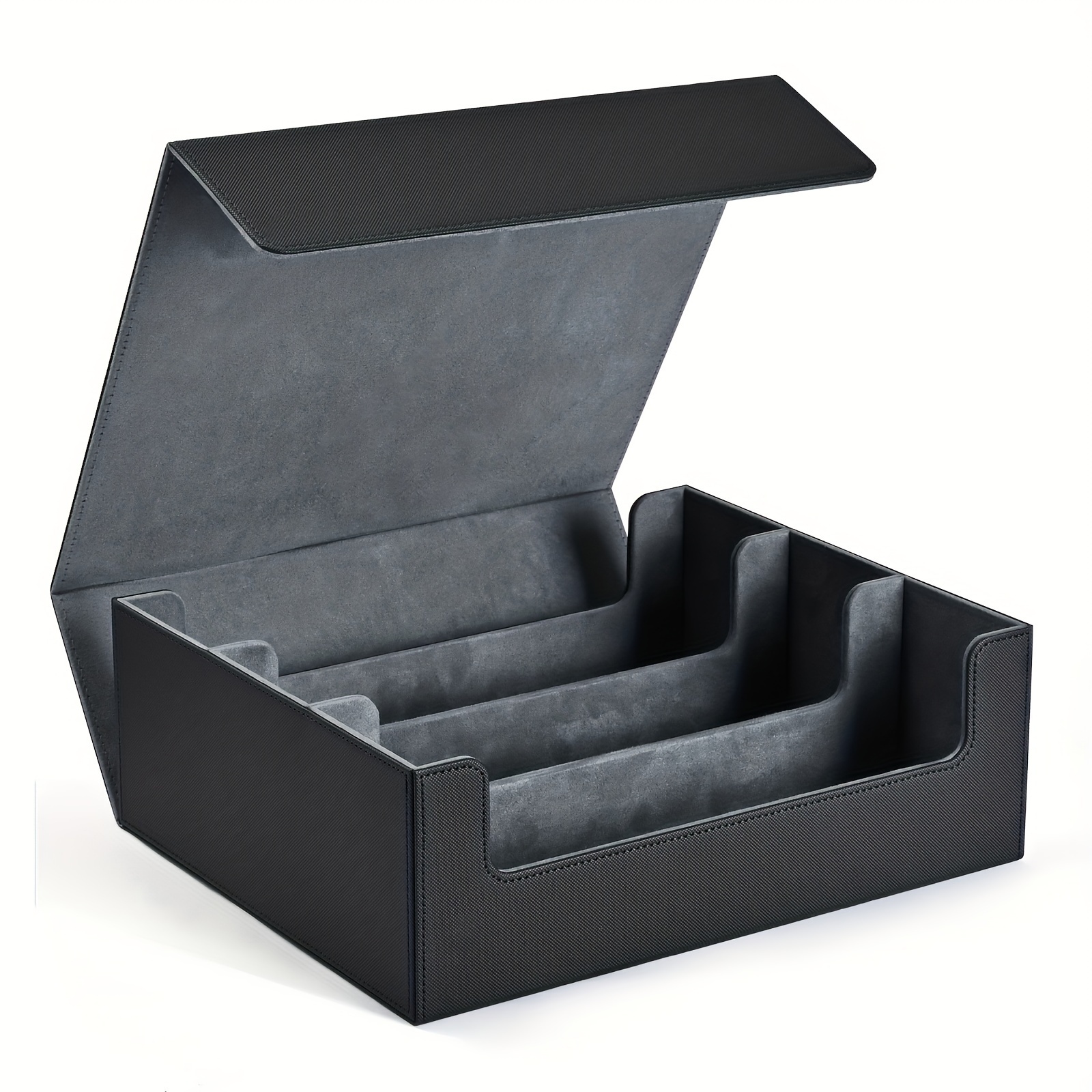 AliExpress Trading Card Storage Box, Can Hold 1800+ Single Decks, Magnetic Closure PU Leather Card Box, Fits for TCG, Yugioh Cards, view 6