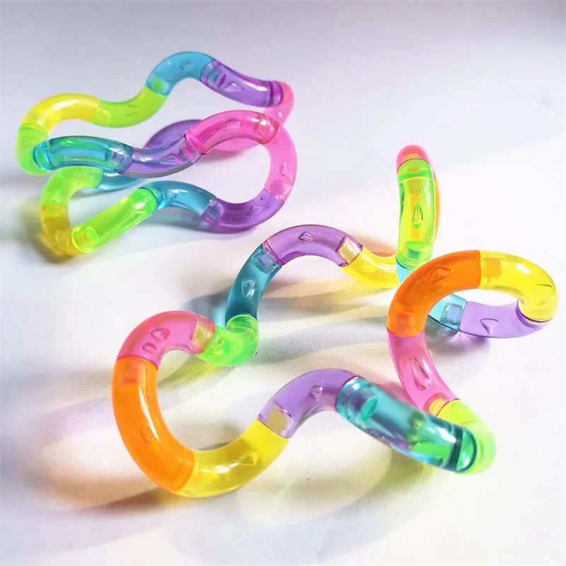 AliExpress Transformable Knot Stress Relief Toy Rainbow Twisting Rope for Adults and Students, Boredom Busting Gadget for Class and Office, Portable Anti-Anxiety Stress-Relief Fidget Toy, view 6