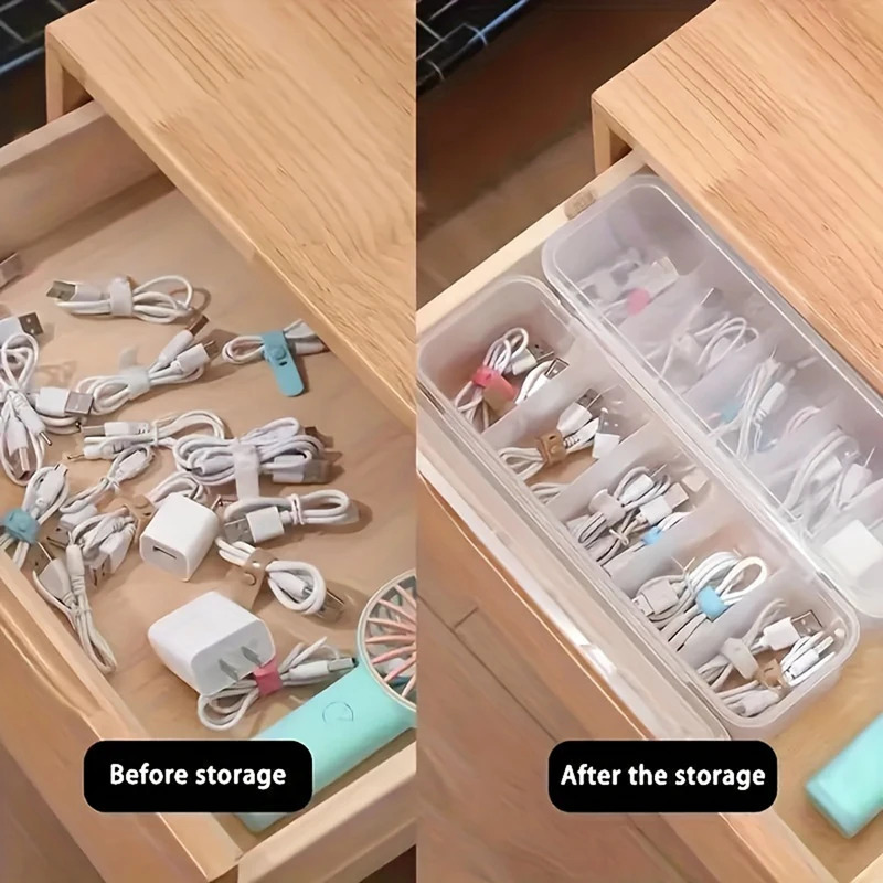 AliExpress Clear Cable and Battery Storage Case with Lid, view 2