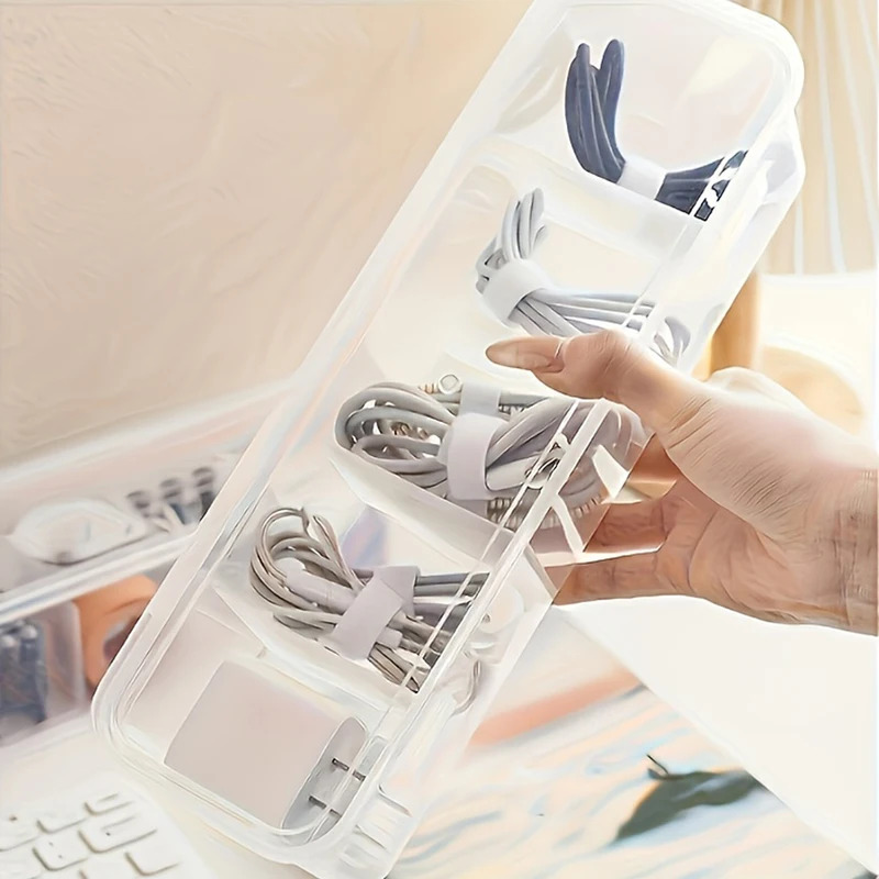 AliExpress Clear Cable and Battery Storage Case with Lid, view 3