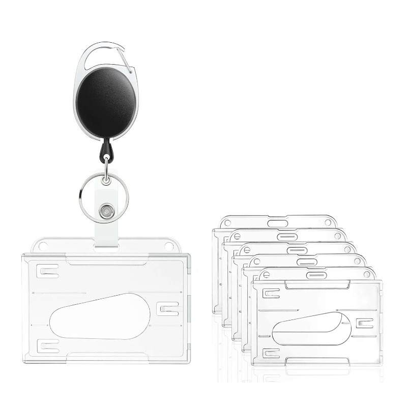 AliExpress Clear Multi-Slot ID Badge Holder with Reel, view 2