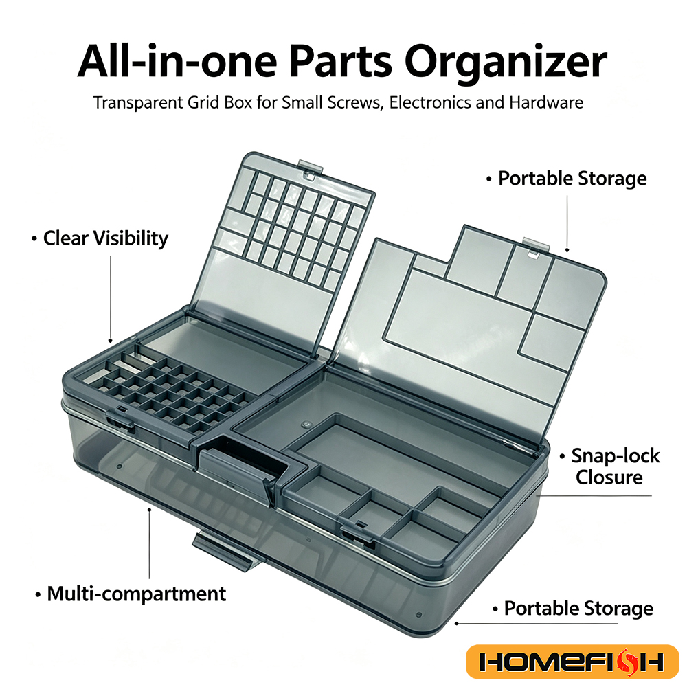 AliExpress Transparent Grid Compartment Storage Box, view 3