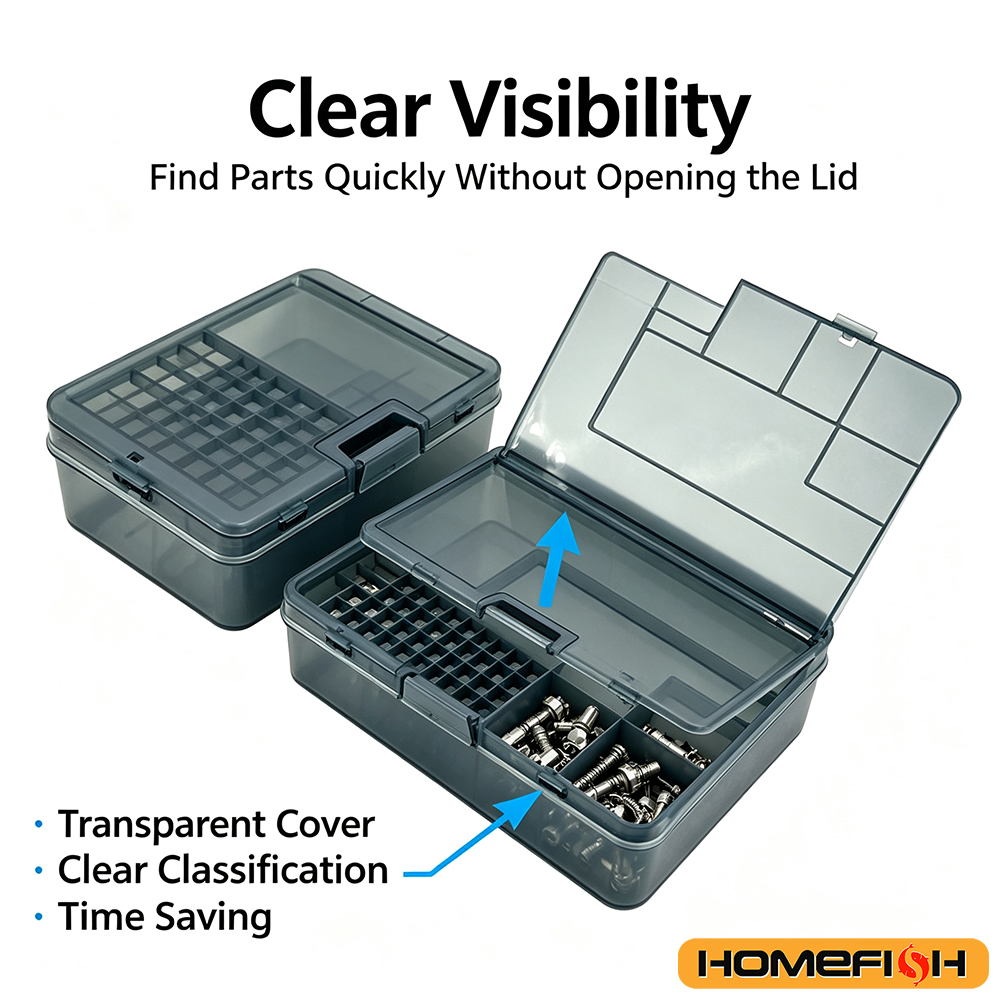 AliExpress Transparent Grid Compartment Storage Box, view 4