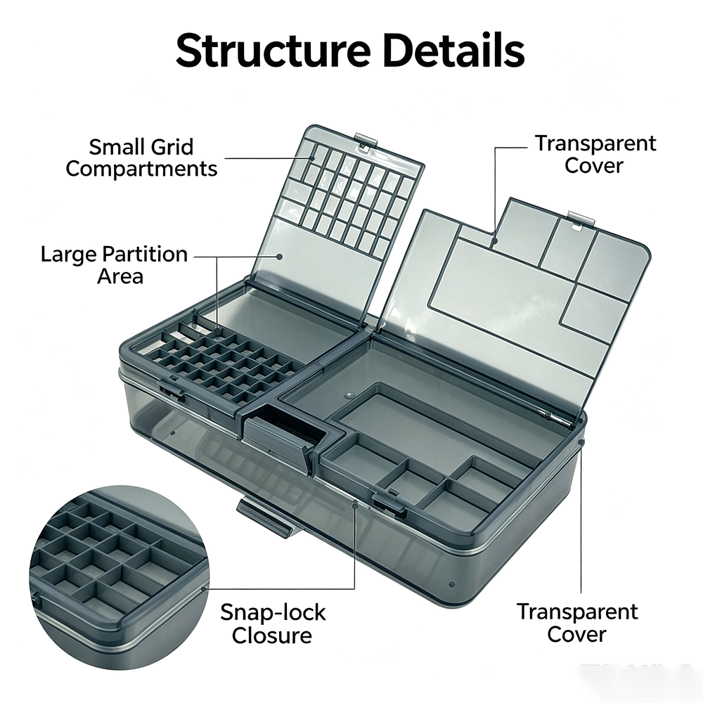 AliExpress Transparent Grid Compartment Storage Box, view 6