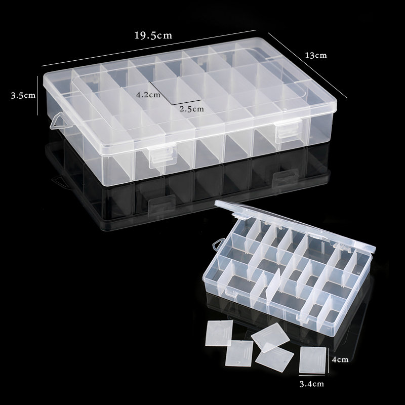 AliExpress Clear Plastic Jewelry Box with Adjustable Compartments, view 2