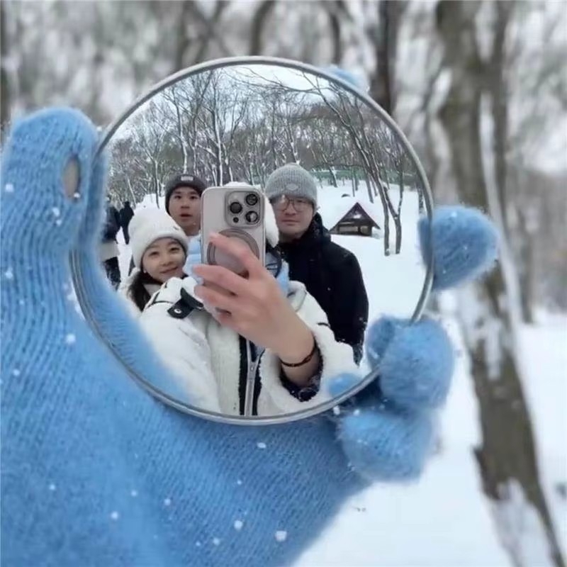 AliExpress Travel Handheld Selfie Mirror INS Portable Round Reflection Convex Mirrors for Photography Prop Vlogging Traveling Accessories