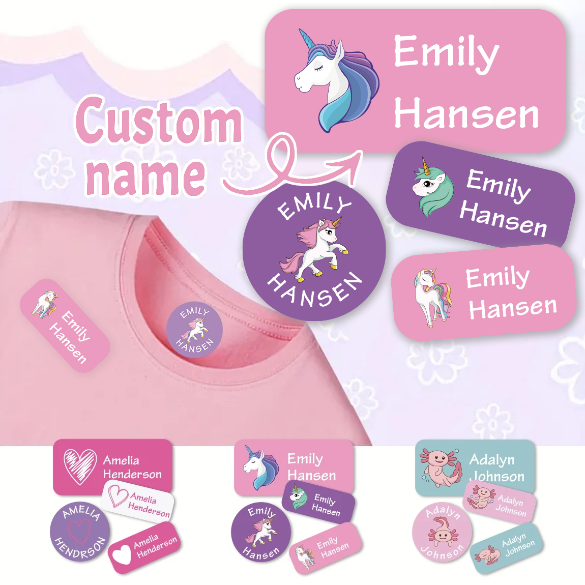 AliExpress TREES 140PCS Custom Waterproof Name tags Stickers ,cartoon style, nakrjki na ubrania imie,autocollants personnalisés prenom,, view 2