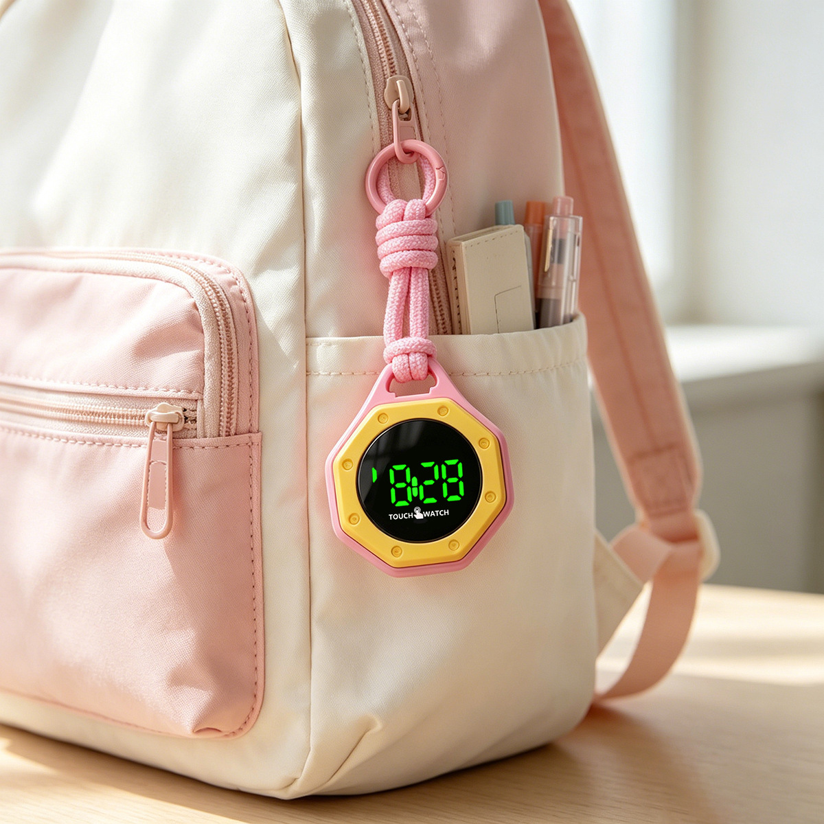 AliExpress Trendy and simple hanging electronic watch for middle and high school students, backpack pendant watch, hanging watch