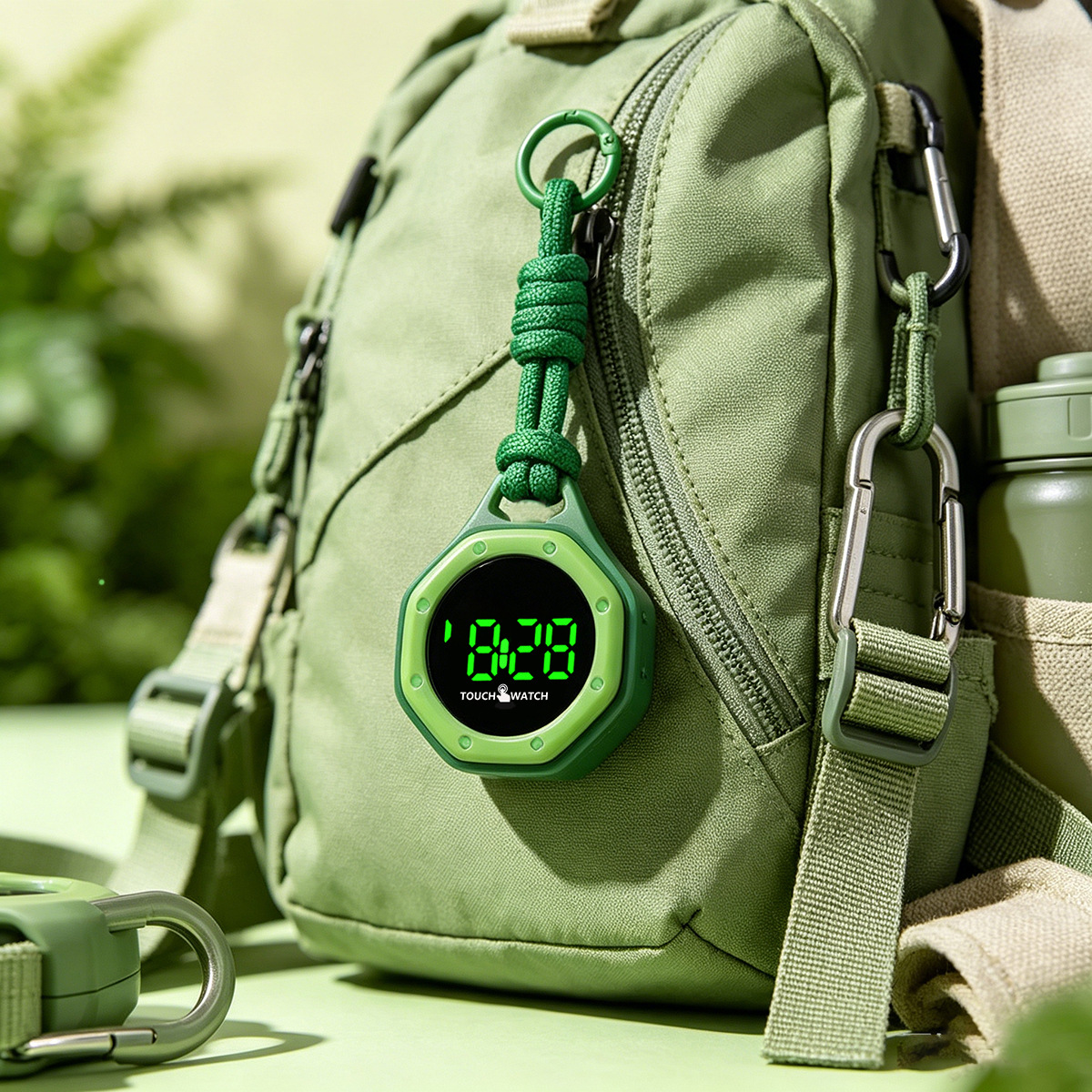 AliExpress Trendy and simple hanging electronic watch for middle and high school students, backpack pendant watch, hanging watch, view 2