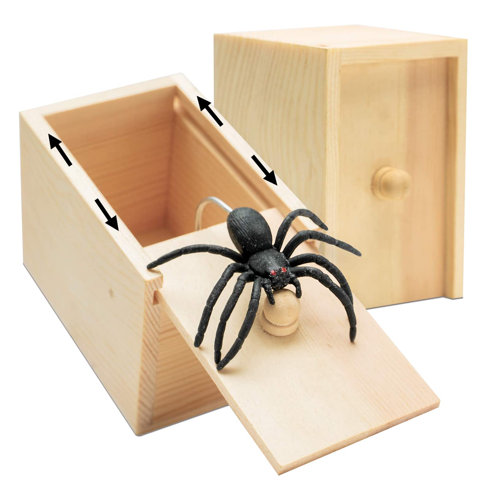 AliExpress Trick Spider Funny Scare Box Wooden Hidden Box Quality Prank Wooden Scare Box Fun Game Prank Trick Friend Office Toys
