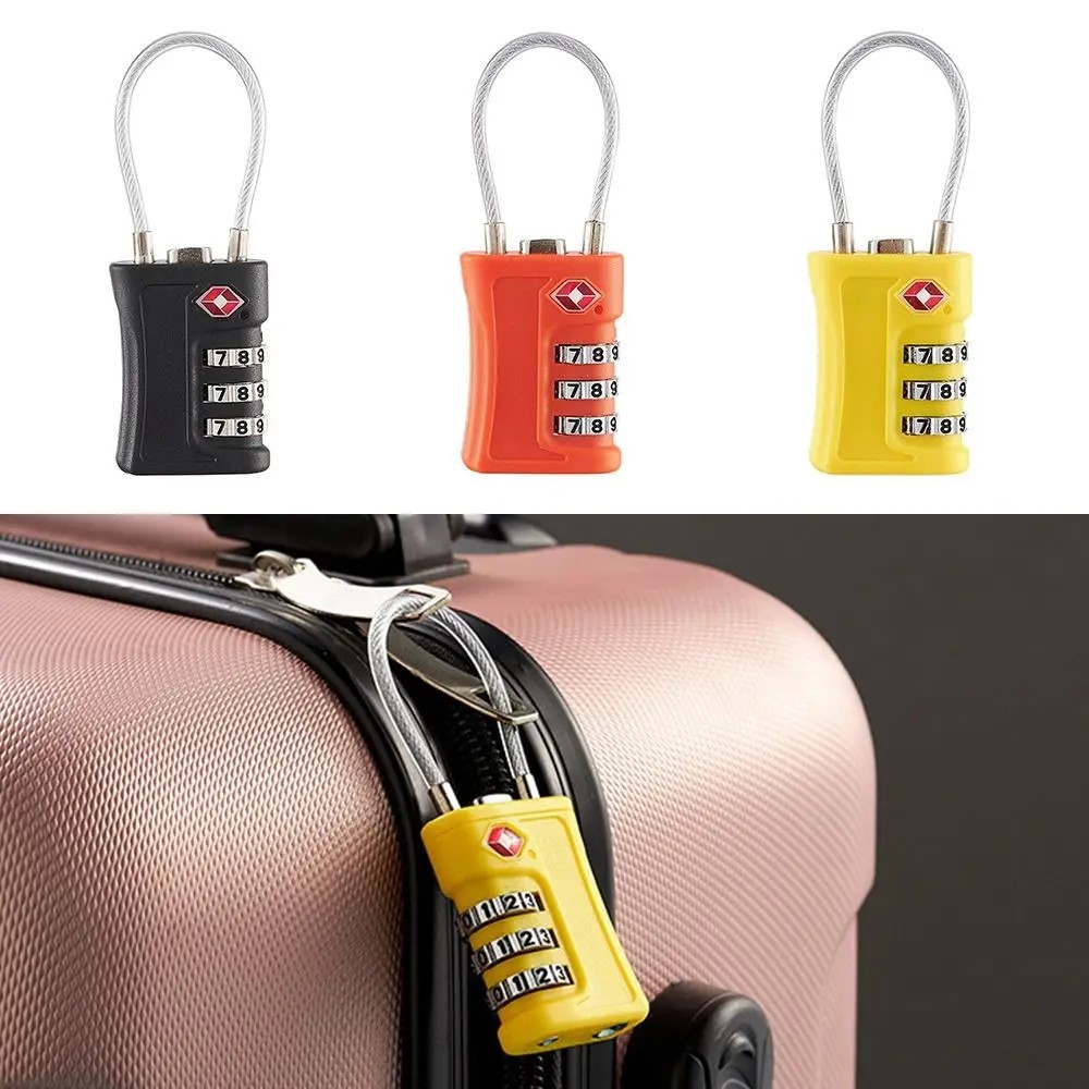 AliExpress TSA Customs Lock 3 Digits Travel Password Changeable Lock Digital Lock ABS Mini Suitcase Luggage Anti-theft Lock for Airplane, view 3