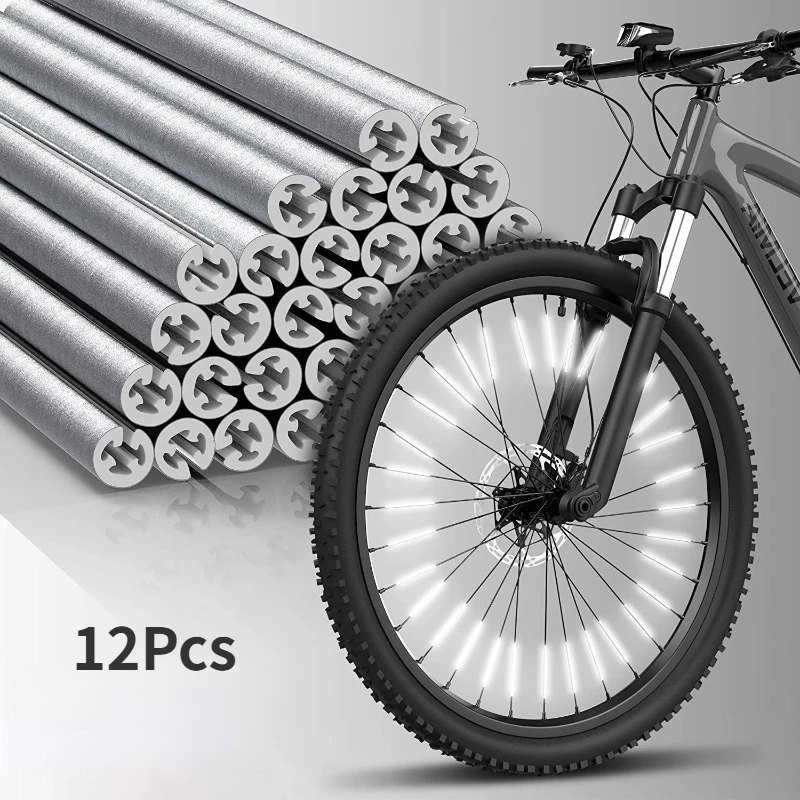 AliExpress Tube Warning Strip 12Pcs Reflective Mount Clip  Bicycle Wheel Spoke Reflector Stripe Steel Wire Lamp MTB Bike Reflector Light