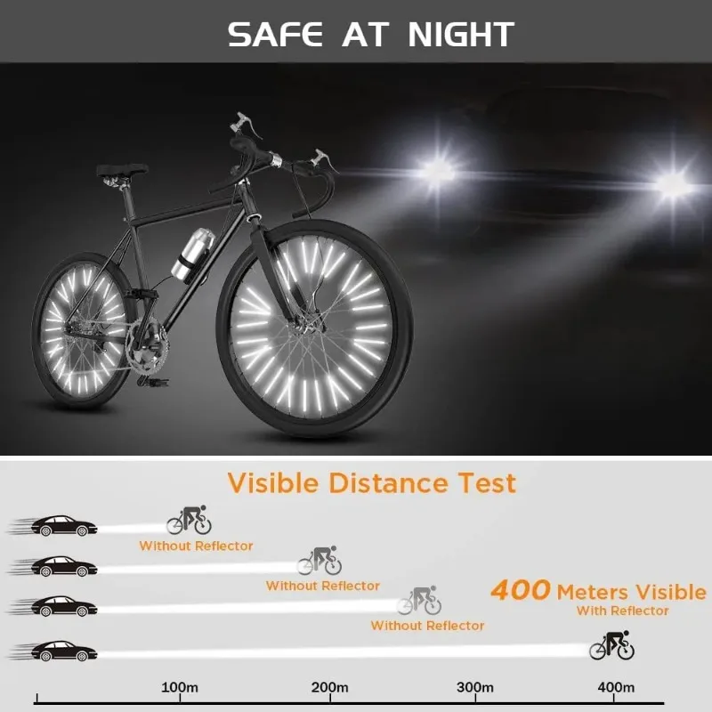AliExpress Tube Warning Strip 12Pcs Reflective Mount Clip  Bicycle Wheel Spoke Reflector Stripe Steel Wire Lamp MTB Bike Reflector Light, view 3