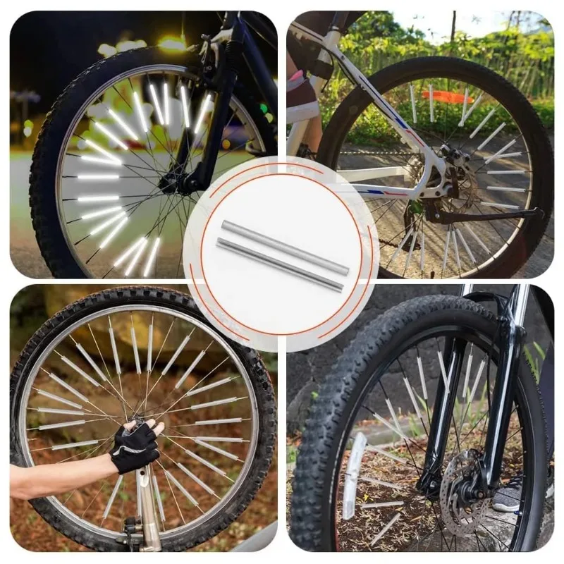 AliExpress Tube Warning Strip 12Pcs Reflective Mount Clip  Bicycle Wheel Spoke Reflector Stripe Steel Wire Lamp MTB Bike Reflector Light, view 4