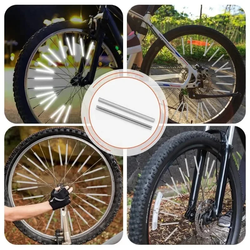AliExpress Tube Warning Strip 12Pcs Reflective Mount Clip  Bicycle Wheel Spoke Reflector Stripe Steel Wire Lamp MTB Bike Reflector Light, view 4