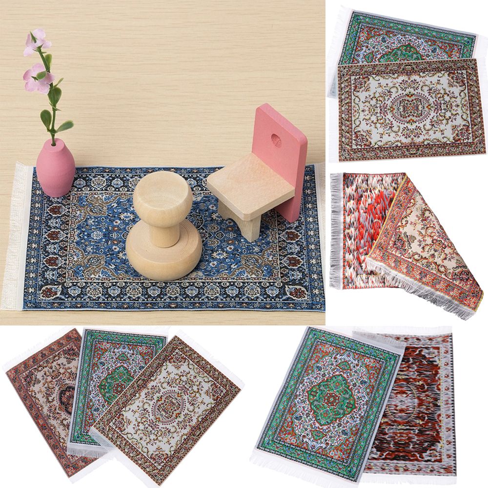 AliExpress Turkish Style Miniature Weaving Rug Playing House Floor Coverings Dollhouse Carpet  1:12 Scale Doll Accessories, view 2