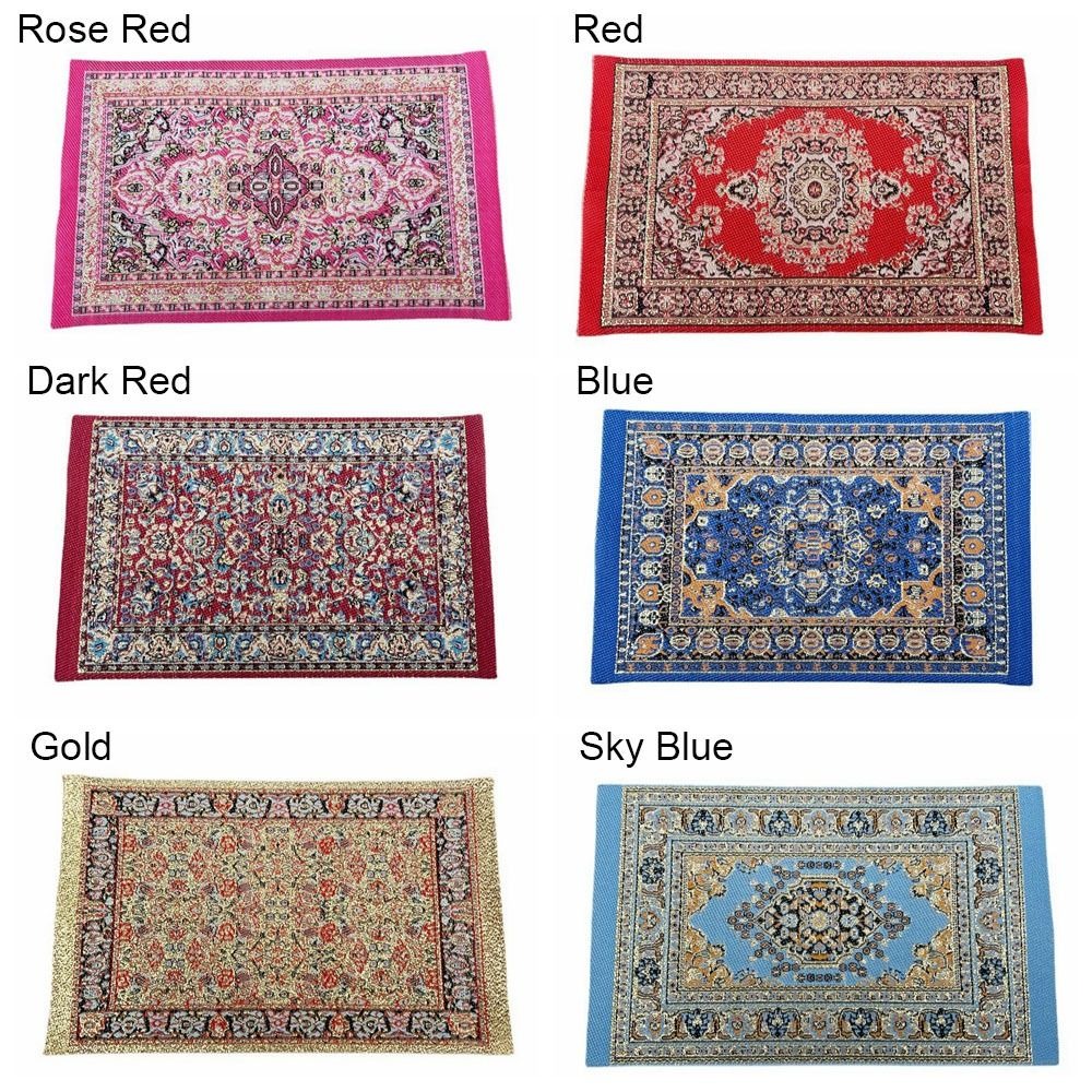 AliExpress Turkish Style Miniature Weaving Rug Playing House Floor Coverings Dollhouse Carpet  1:12 Scale Doll Accessories, view 3