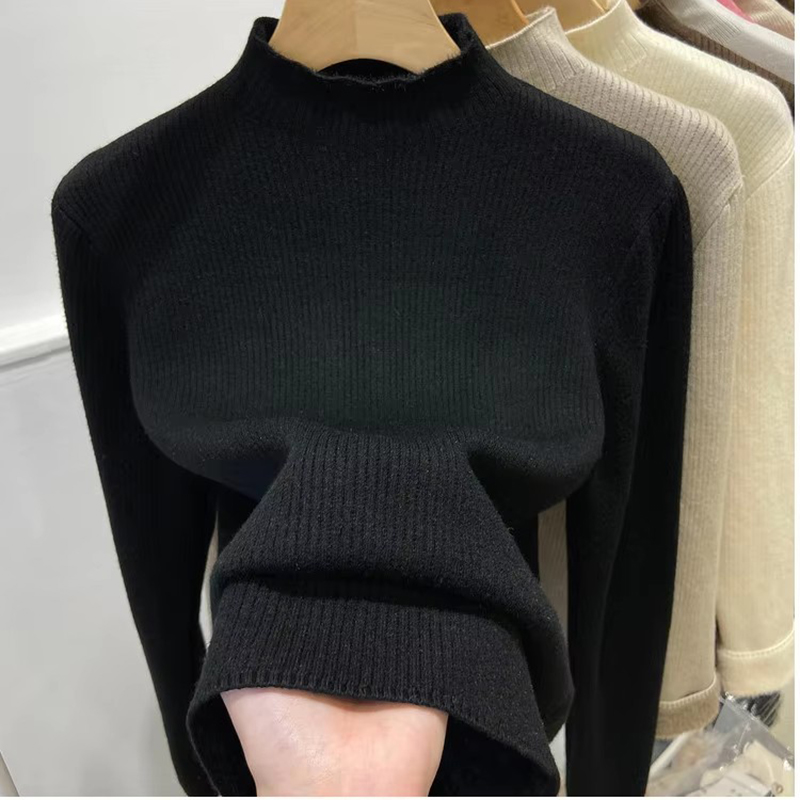 AliExpress Turtleneck Winter Sweater Women Elegant Thicken Velvet Lined Warm Sueter Knitted Pullover Slim Tops Jersey Knitwear Jumper New, view 5