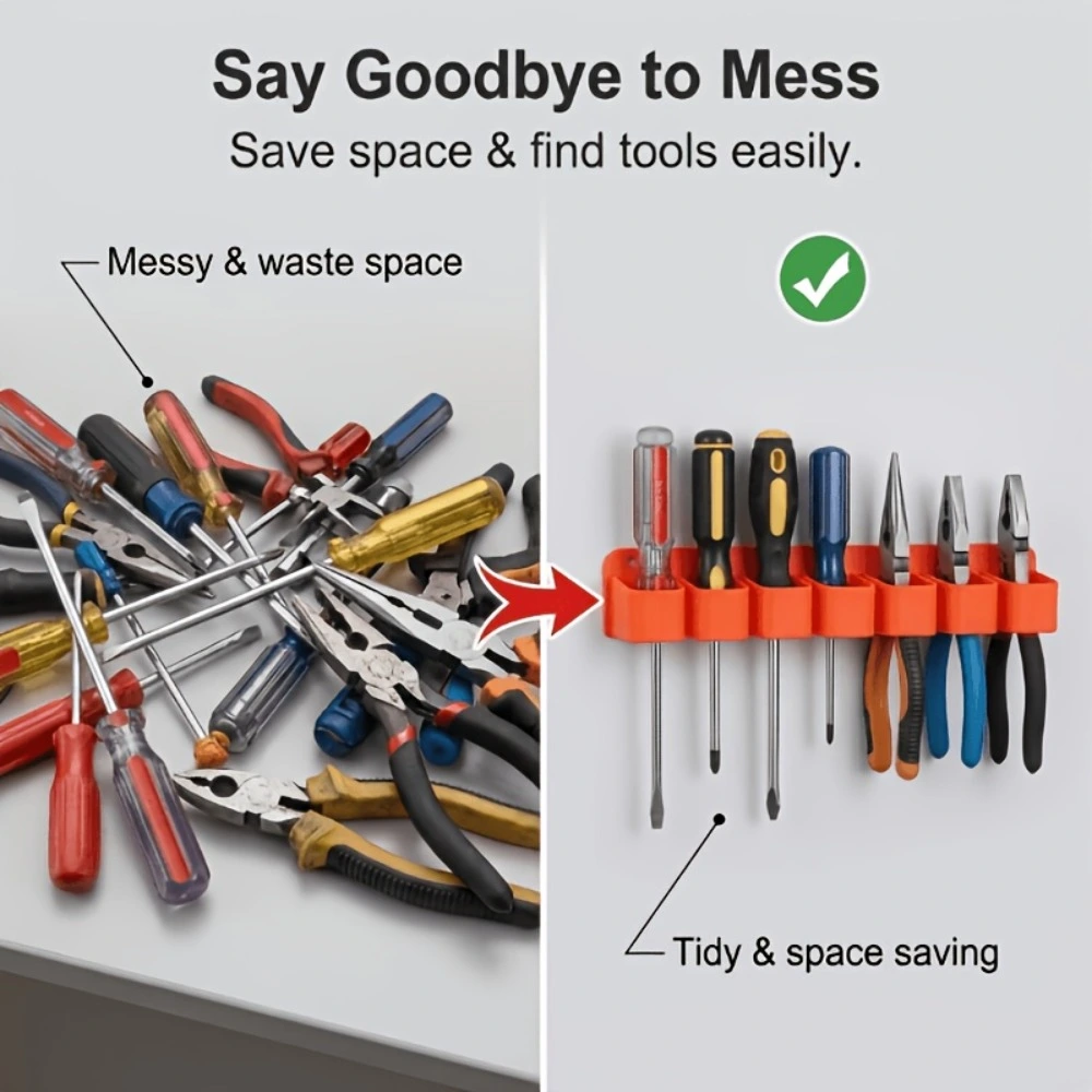 AliExpress Two-Piece Wall-Mounted Tool Storage Rack - Garage Tool Rack, Suitable for Screwdrivers and Pliers, view 4