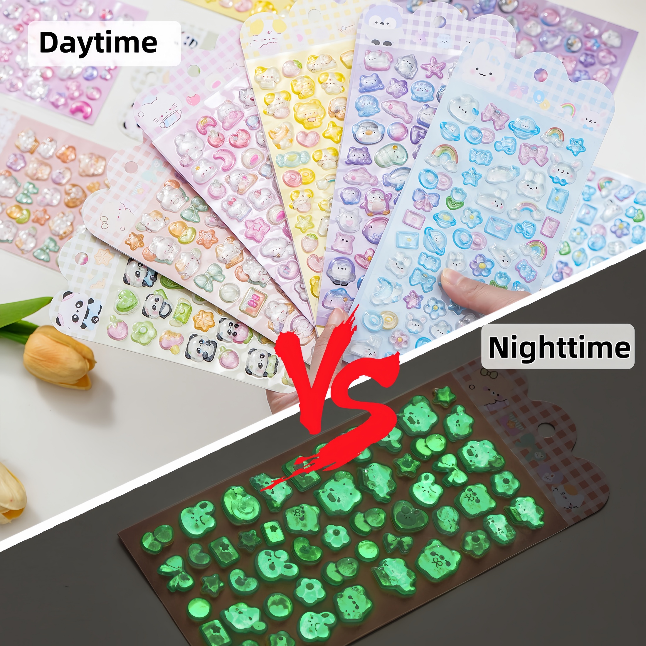 AliExpress Two Types of 3D Embossed Stickers: Luminous/Non-Luminous, Cartoon Stickers, Phone Case Decorations, Planner Stickers, Party Favors, view 2
