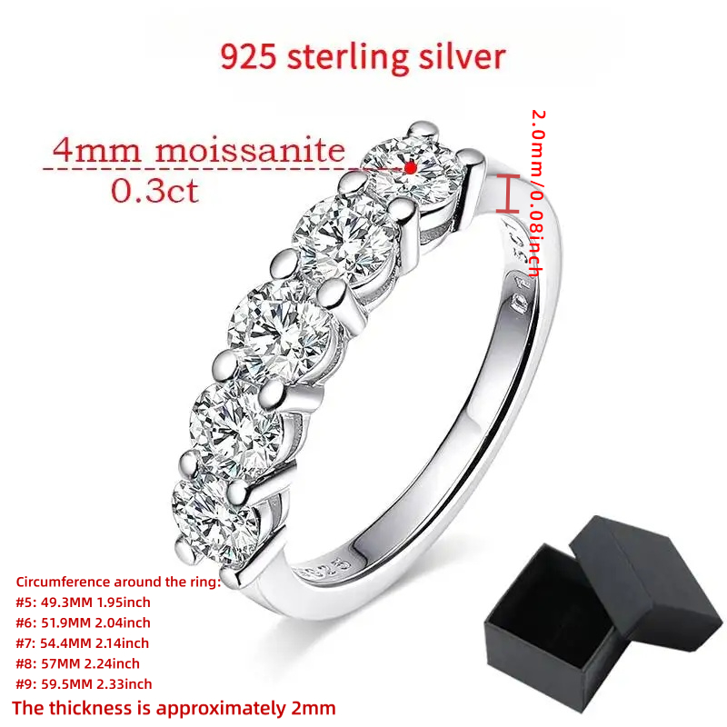 AliExpress TY 925 Silver Moissanite Ring (4mm, D Color), view 5