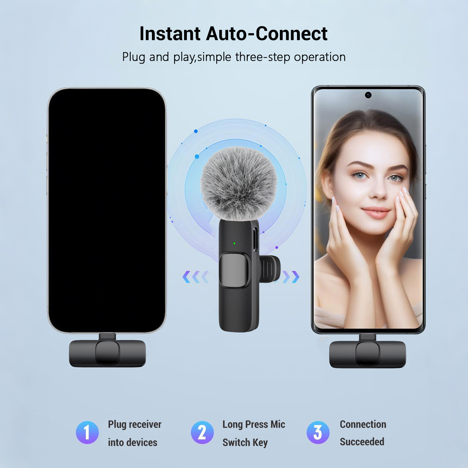 AliExpress Type-C Wireless Lavalier Microphone, view 3