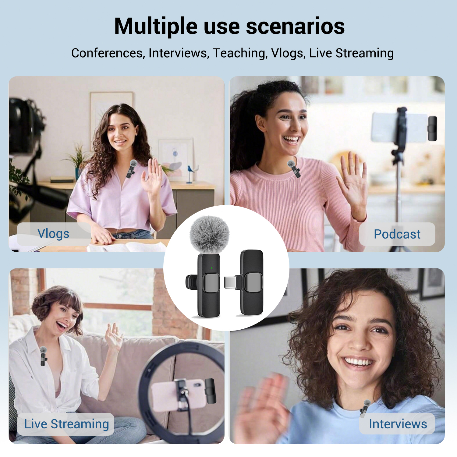 AliExpress Type-C Wireless Lavalier Microphone, view 6