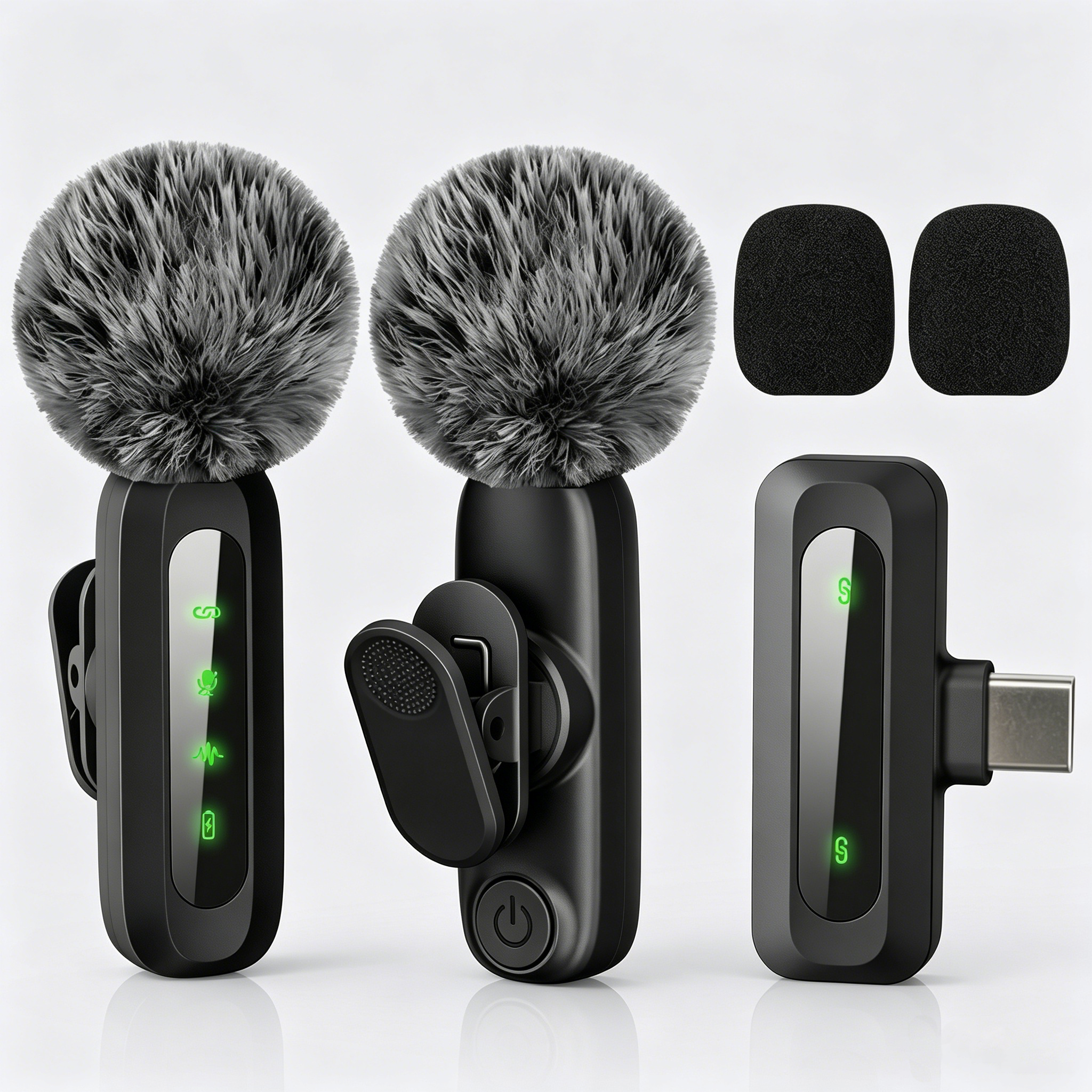 AliExpress Type-C Port Wireless Lavalier Microphone, Noise Cancelling Lapel Mic,for iPhone15+,Android Phone,Vlog Live Streaming Interview