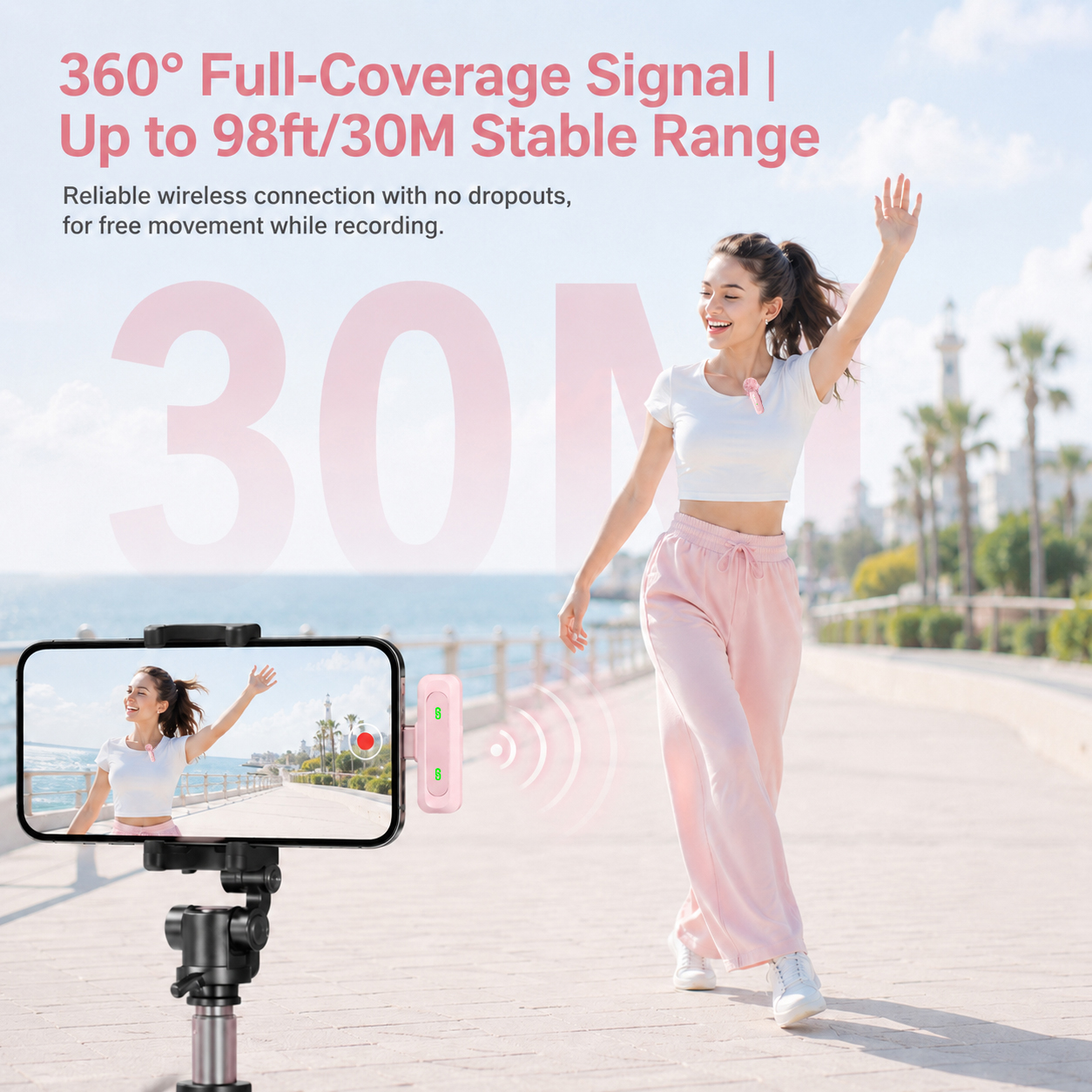AliExpress Type-C Port Wireless Lavalier Microphone, Noise Cancelling Lapel Mic,for iPhone15+,Android Phone,Vlog Live Streaming Interview, view 6