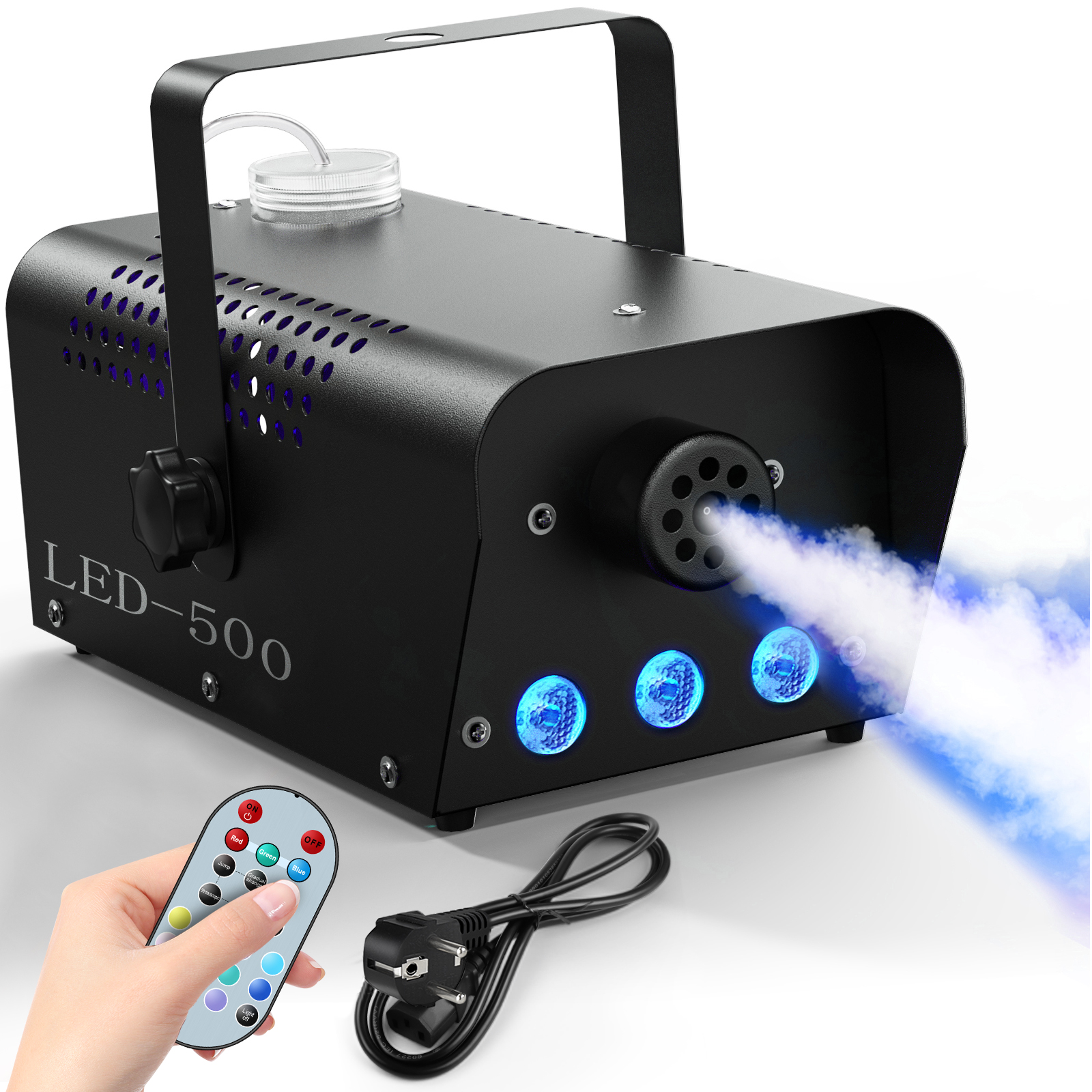 AliExpress U'King 500W Smoke Machine RGB 3 LED Mixed Color Fog Machine with Remote Control Stage Smoke Ejector for DJ Halloween Christmas