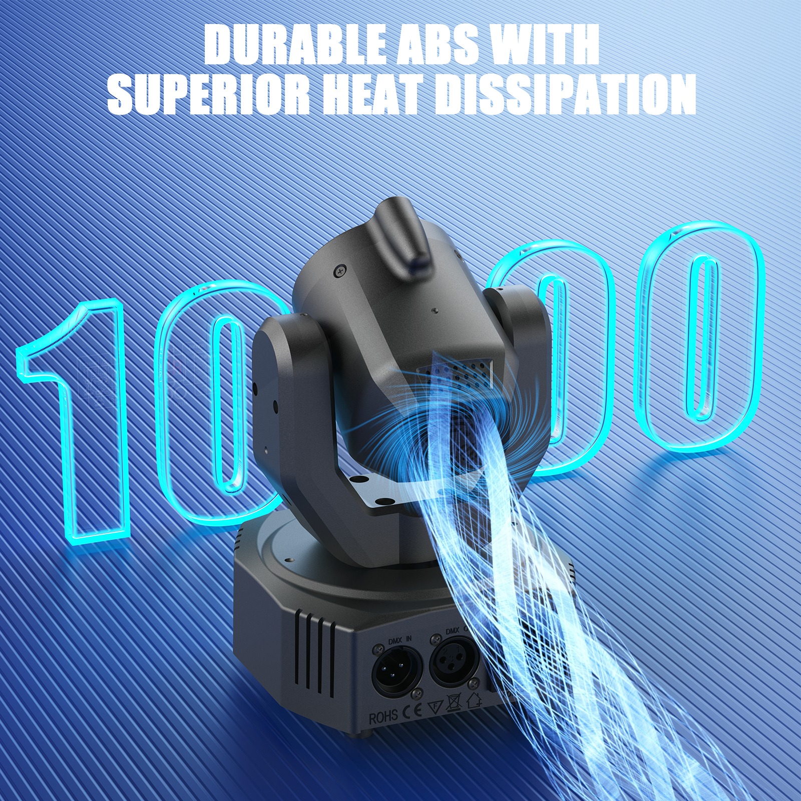 AliExpress U'King Mini 30W Spot Beam Moving Head Light LED 4IN1 RGBW Effect Strobe Stage Light DMX Sound Activated DJ Disco Bar Party Light, view 5