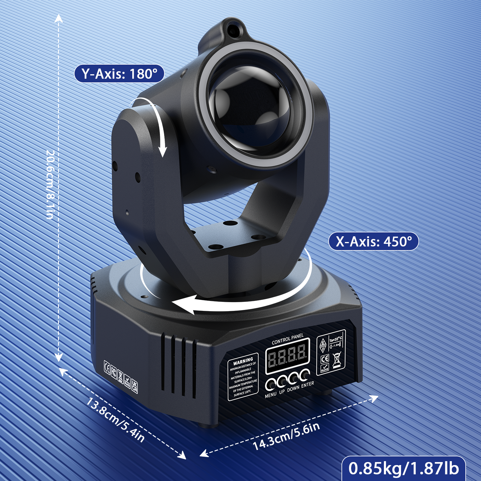 AliExpress U'King Mini 30W Spot Beam Moving Head Light LED 4IN1 RGBW Effect Strobe Stage Light DMX Sound Activated DJ Disco Bar Party Light, view 6