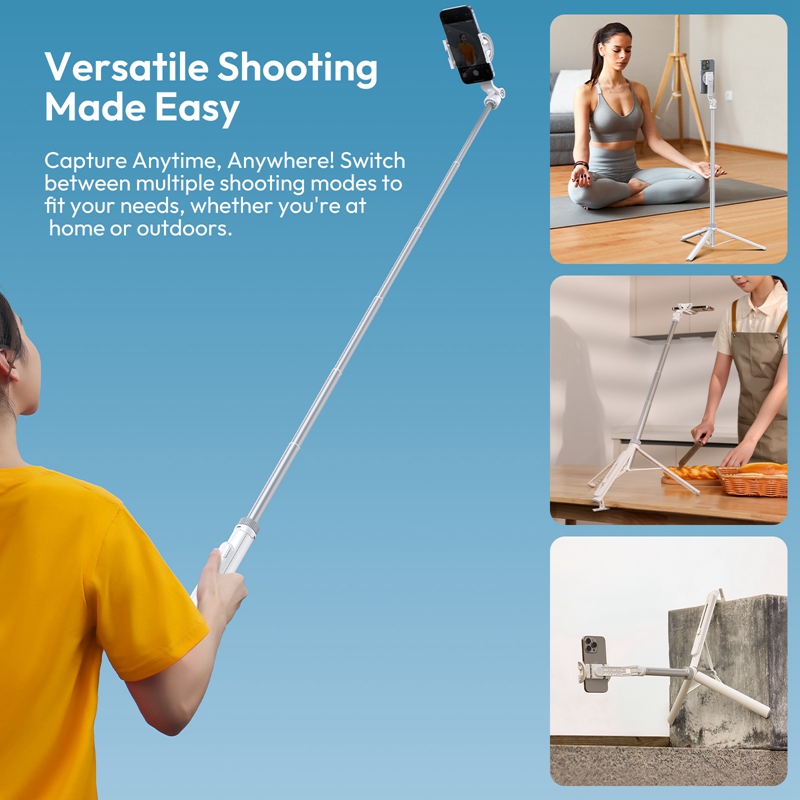 AliExpress Ulanzi TT88 1.44M Overhead Selfie Stick Phone Tripod with Magnetic Clamp Wireless Remote Extension Tripod for LiveStreaming Vlog, view 2
