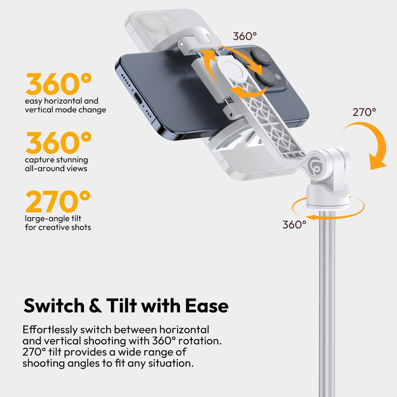 AliExpress Ulanzi TT88 1.44M Overhead Selfie Stick Phone Tripod with Magnetic Clamp Wireless Remote Extension Tripod for LiveStreaming Vlog, view 4