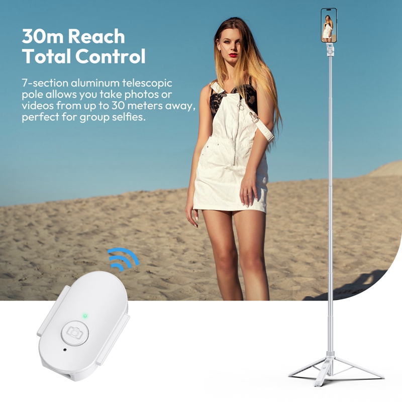 AliExpress Ulanzi TT88 1.44M Overhead Selfie Stick Phone Tripod with Magnetic Clamp Wireless Remote Extension Tripod for LiveStreaming Vlog, view 6