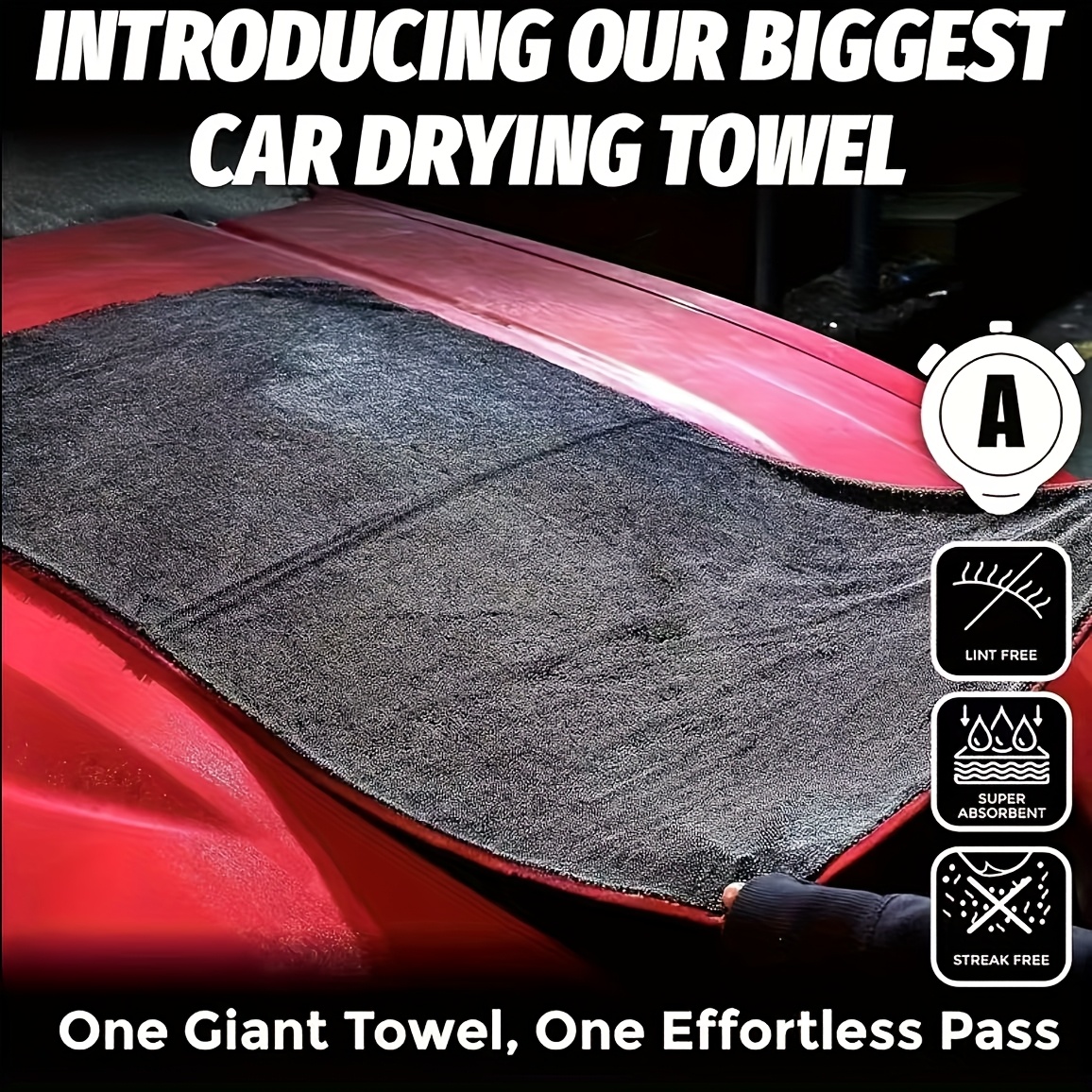 AliExpress XXL Microfiber Car Drying Towel with Twist Ring, view 3