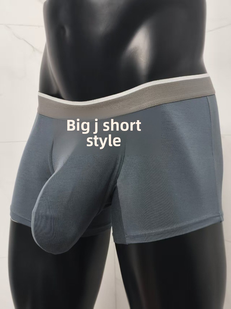 AliExpress Ultra Men Modal Ice Silk Boxer Briefs Big Pouch Extra Large Bulge Enhancing Breathables Coolings Lightweight Mens Boxers Panties, view 6