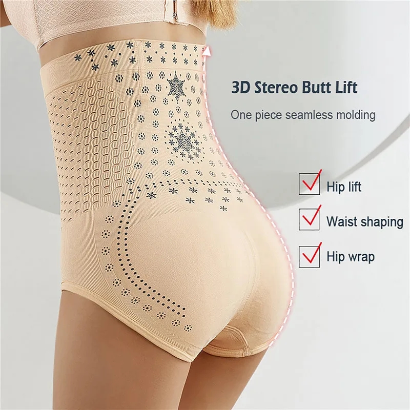 AliExpress Unique Fiber Restoration Shaper Brief Women Tummy Control Shapewear Hollow Out Fat Burning Slimming High Waist Underwear Panties, view 3