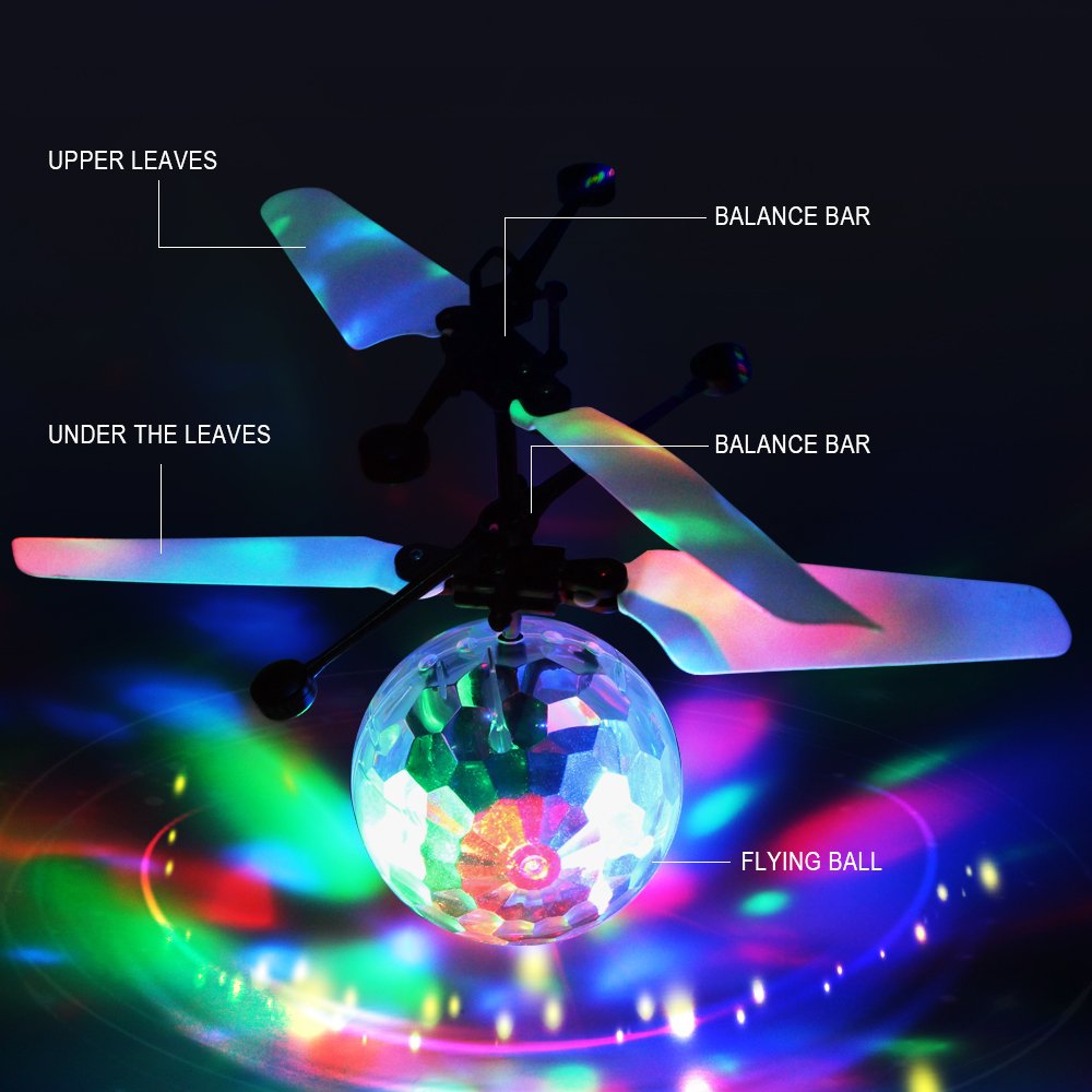 AliExpress Unique Toy Gesture-controlled Colorful Luminous Crystal Ball Pendant Children's Unique Gift Remote-controlled Sensing Light Ball, view 3