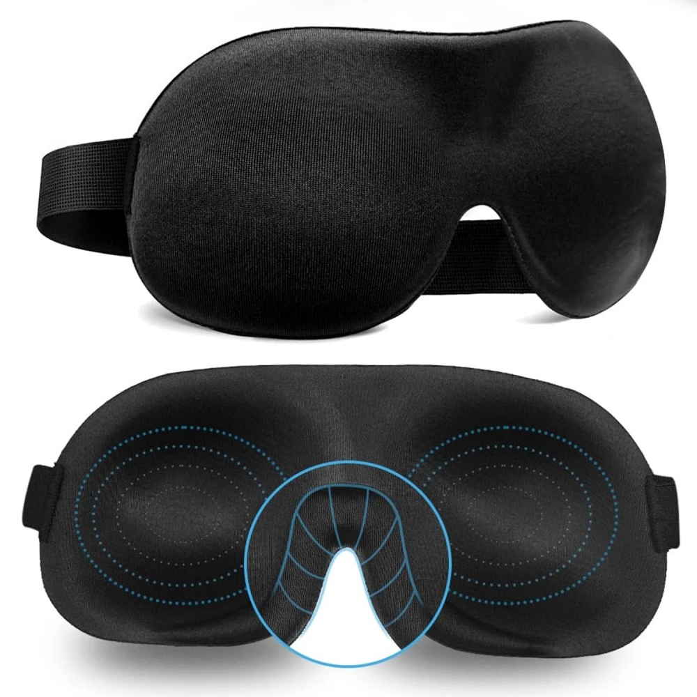 AliExpress Unisex 3D Contoured Sleep Mask, Groove Molded Design Memory Foam Light Blocking Eyemask, Soft Comfortable for Travel Yoga Nap