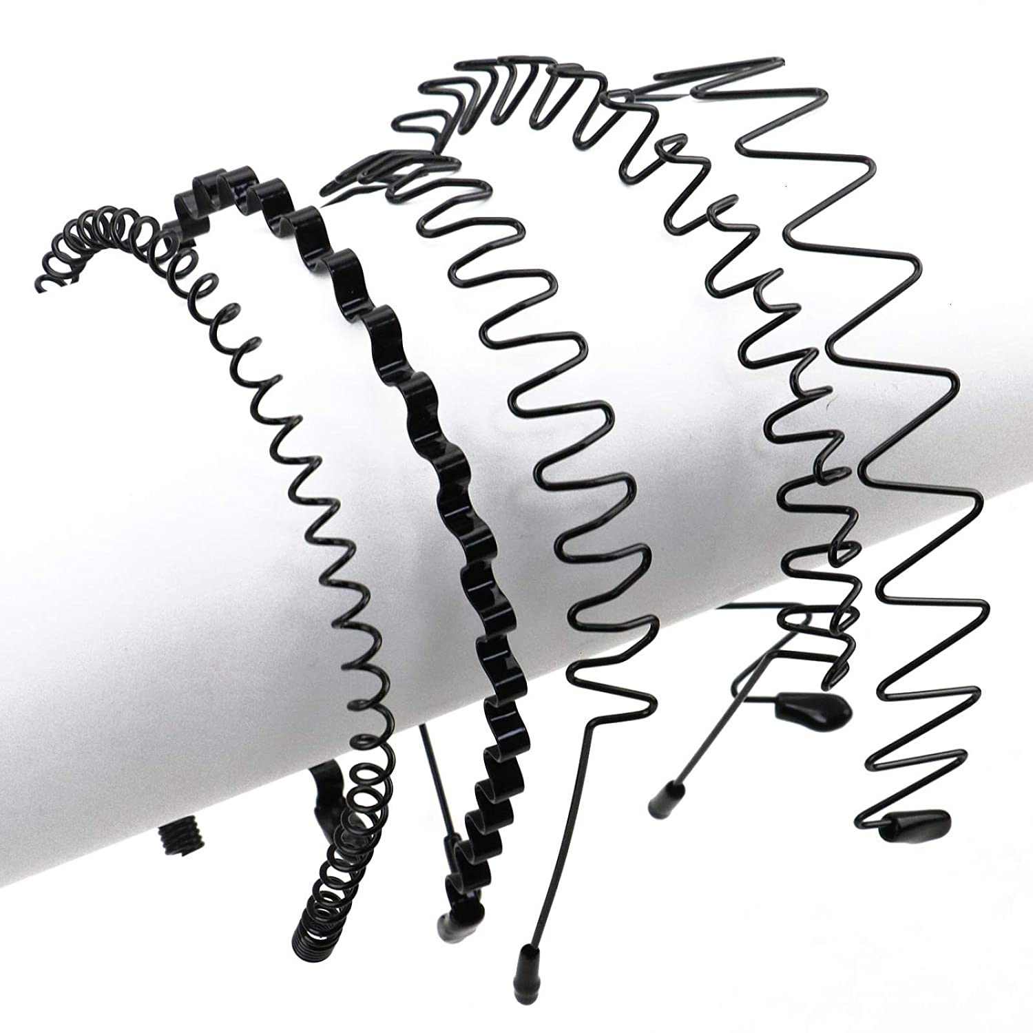 AliExpress Unisex Black Elastic Wavy Metal Headband, view 4