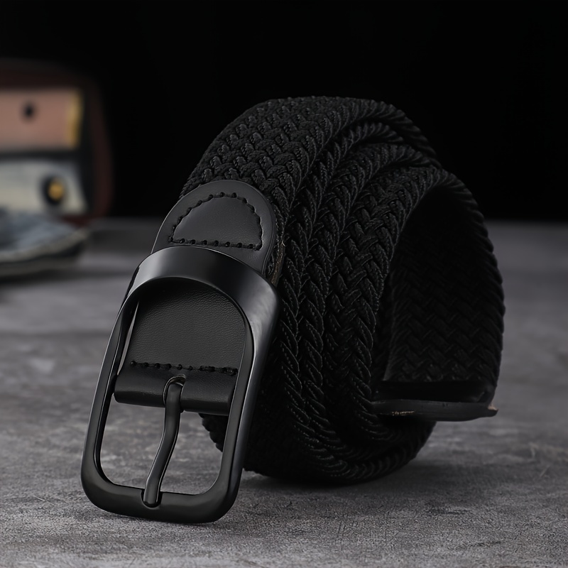 AliExpress Unisex Elastic Woven Belt - Waistband for Casual Jeans, Button Buckle Adjustable,Festive Christmas Gift for Men & Women, view 2